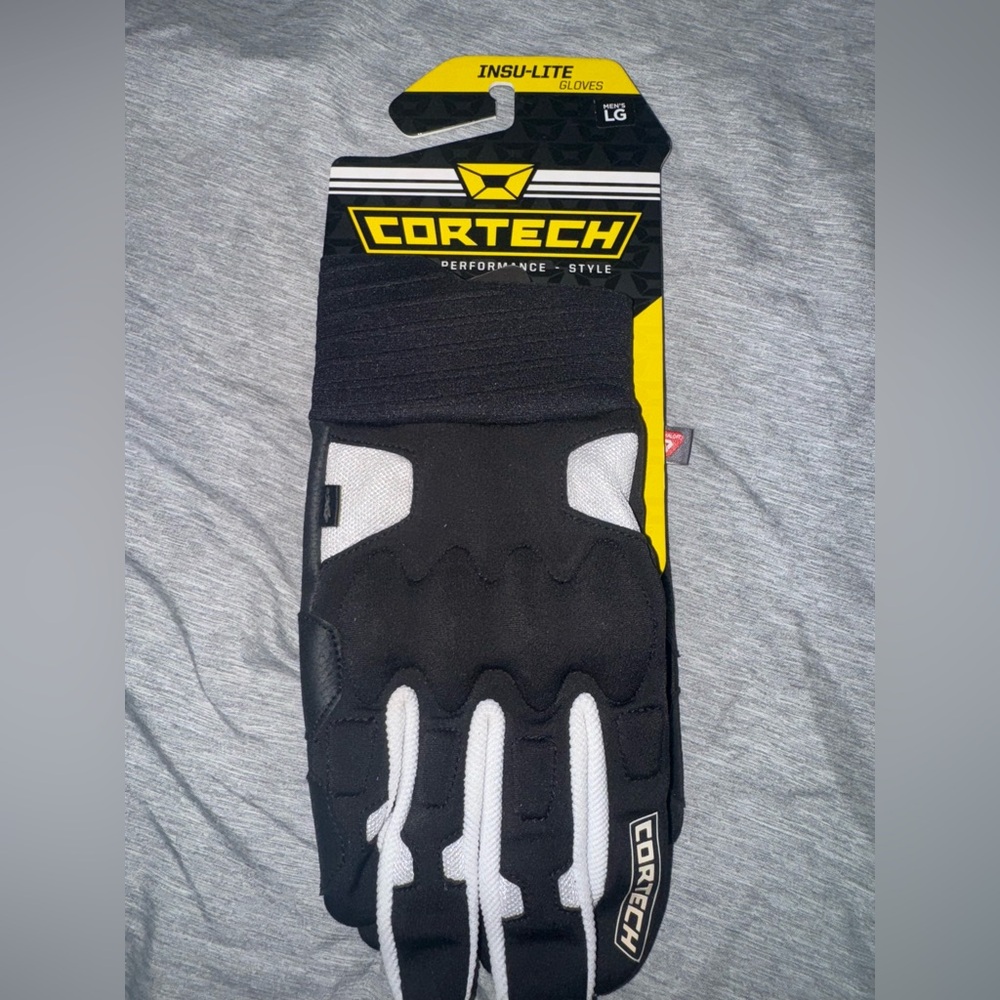 Cortech Black and White Men's Gloves